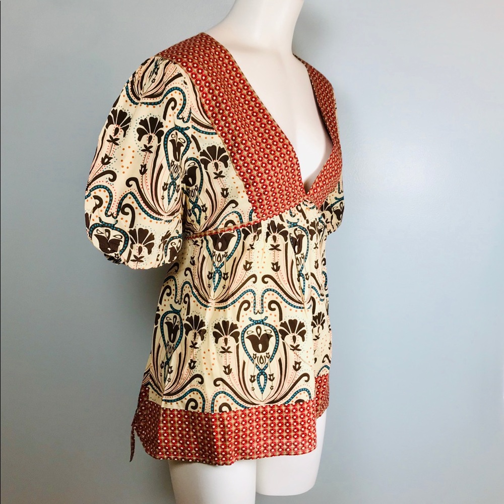 Fall colors! Tracy Porter cotton, tie back top